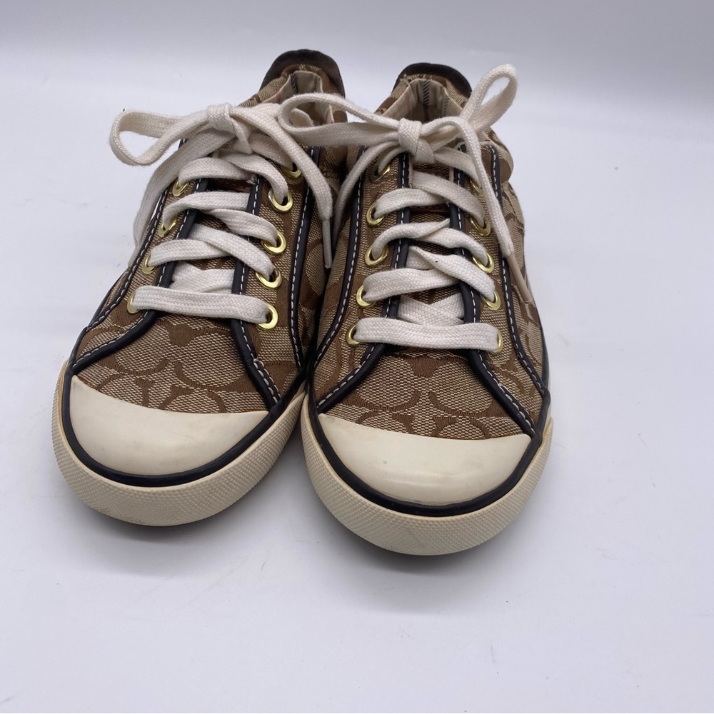 Coach Barrett Signature Monogram Canvas Shoes Women's 
Size:5 B